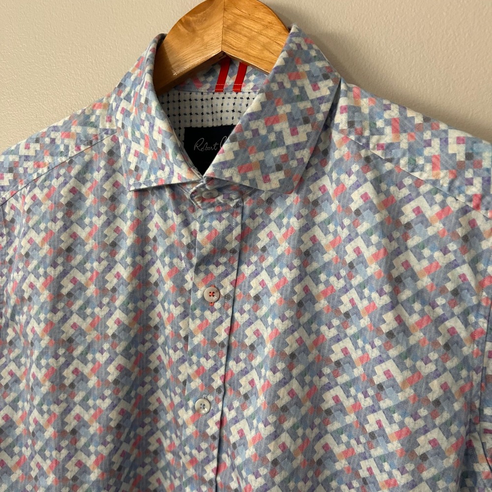 Robert Graham Modern Americana‎ Mens L Tailored Fit S/S Button Down Shirt